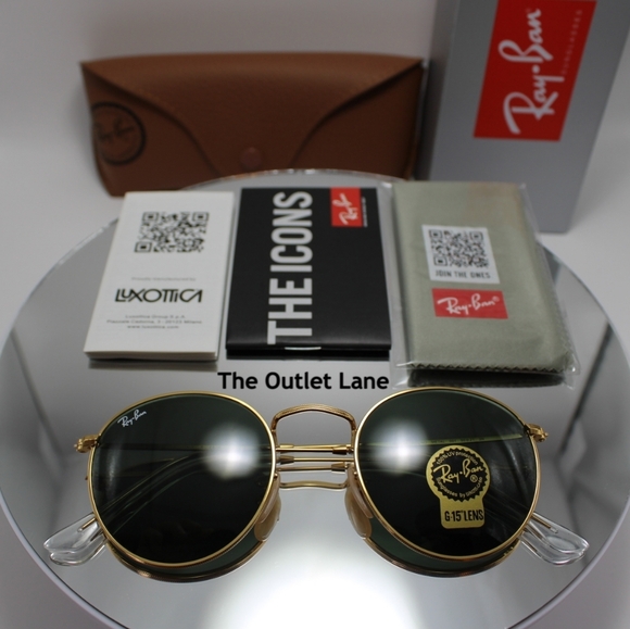 Model Display Ray-Ban Round Metal Green G15 RB3447 - Picture 14 of 16